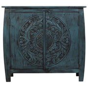 Credenza in legno intagliato artigianale, 100x40x90h cm