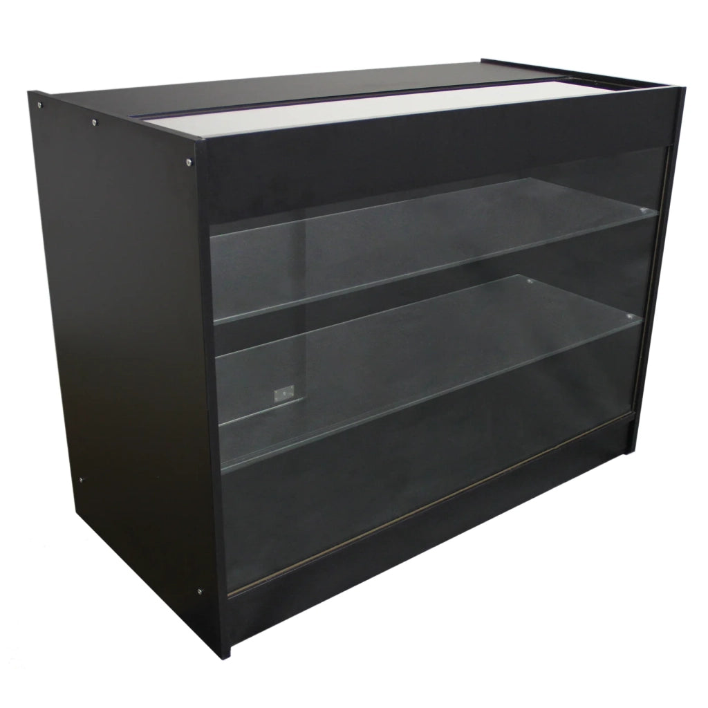 Bancone K1200 Nero da Negozio e Reception Elegante Solido Robusto con Ripiani