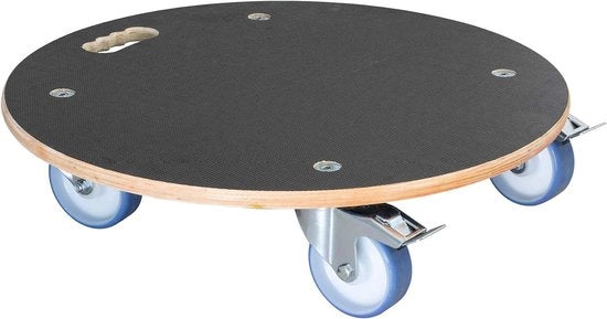 Carrello per Piante con Rullo MAXIGRIP Diametro 58 x 14,5 cm Aiuto al Trasporto e Contenitore Carrello per Trasporto Indoor + Outdoor Aiuto al Trasporto in Legno I 2 Freni I Capacità di Carico 300 kg Prodotto in Germania - 20116801