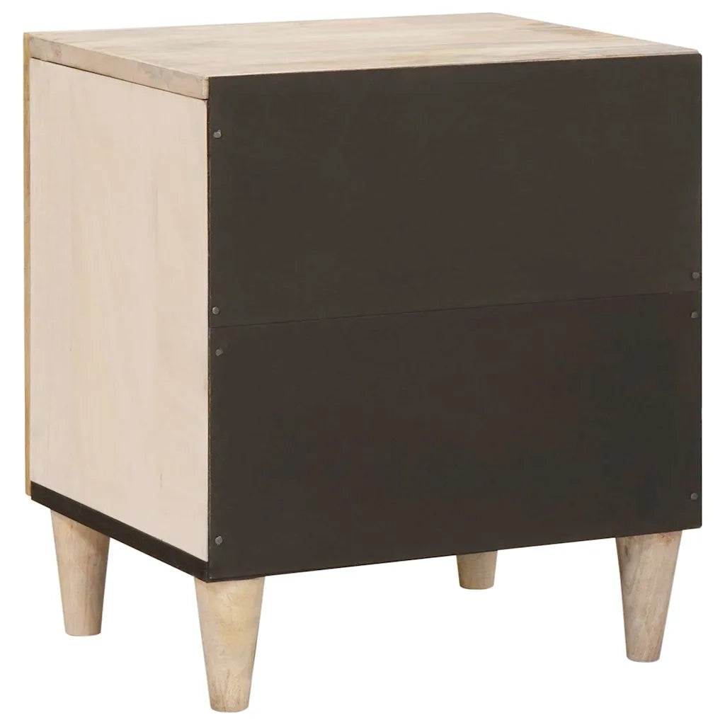 vidaXL Comodino 2 pcs Beige 40 x 33 x 46 cm legno massello di mango