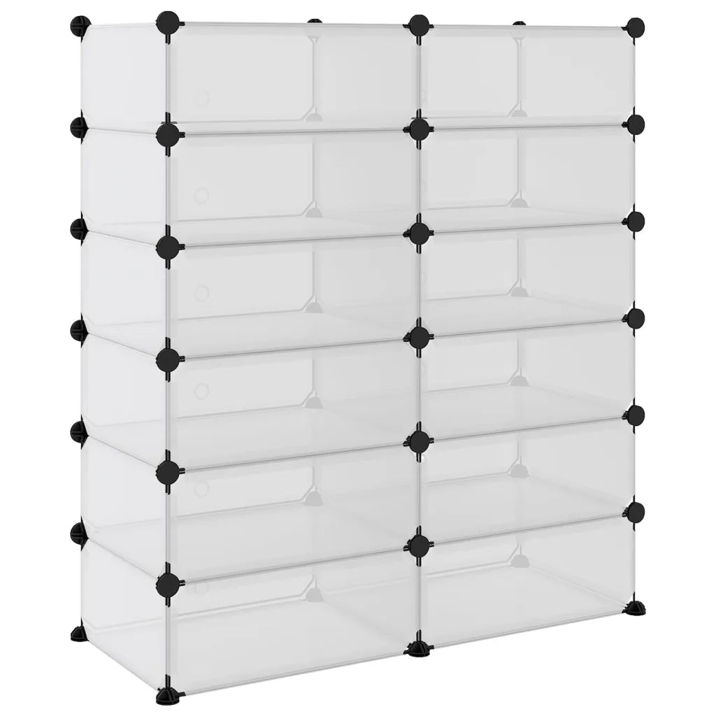 Scarpiera Trasparente-Scaffale per scarpe 94,5x36,5x106 cm in PP