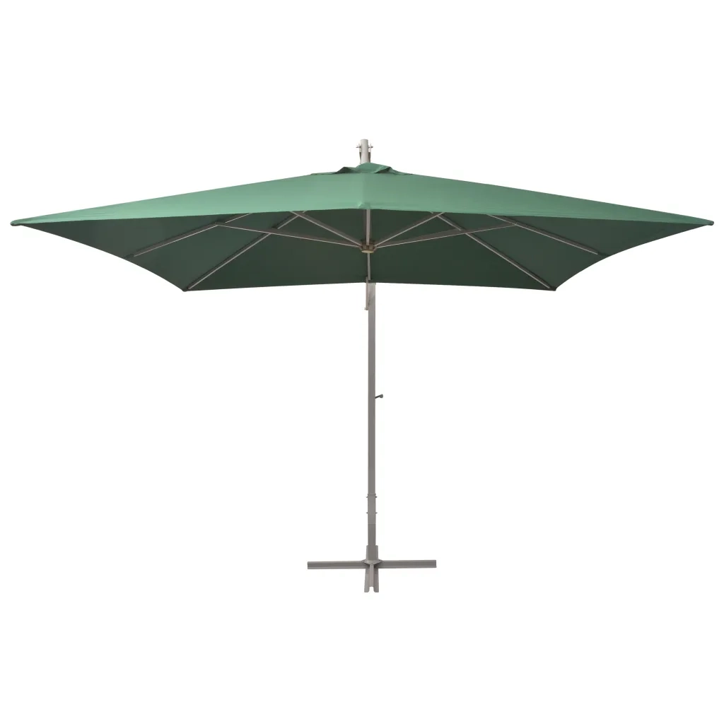 Ombrellone Pensile-Ombrello da giardino balcone 300x300 cm Verde Palo in Alluminio