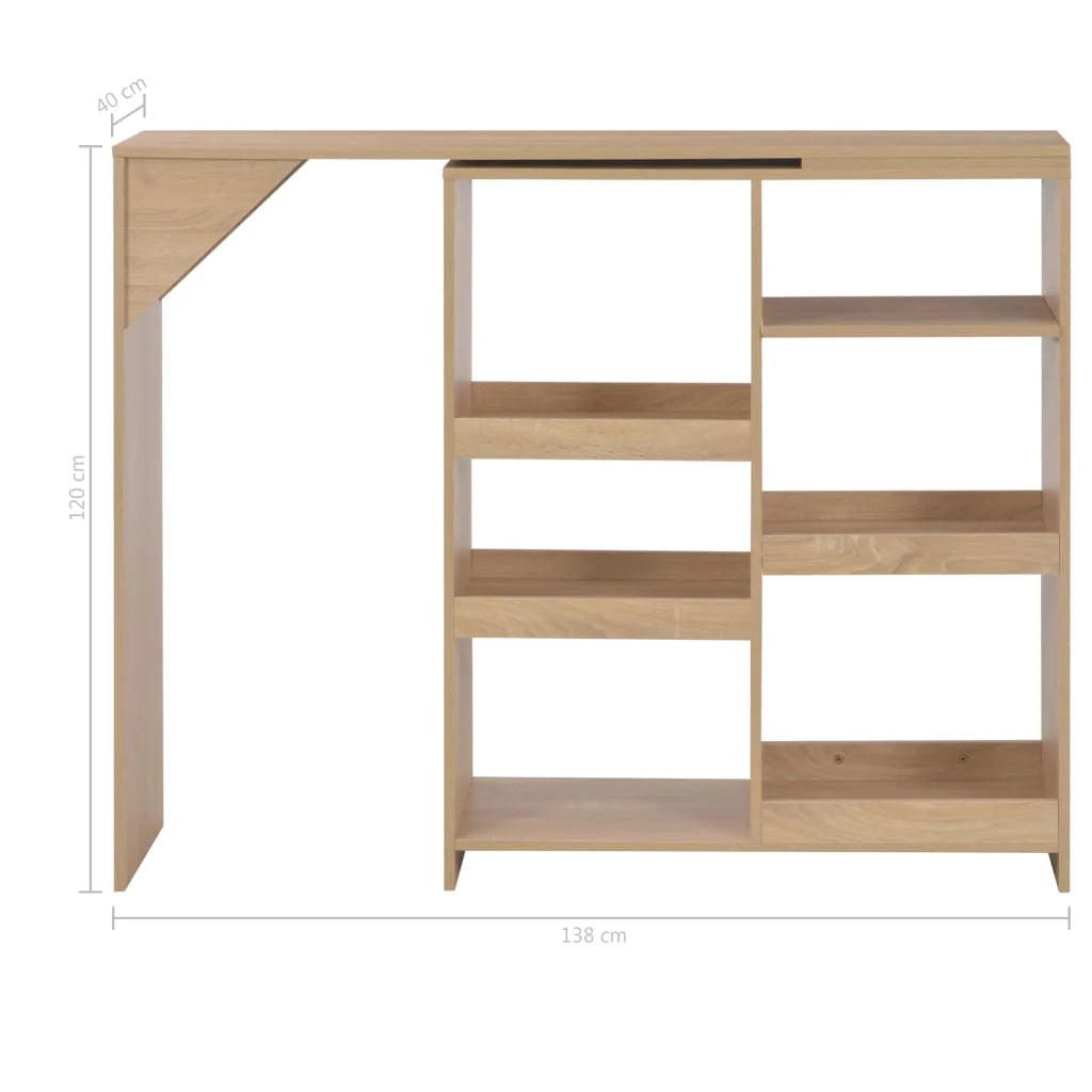 Tavolo alto da bar/bistrot con ripiano rimovibile rovere beige 138 cm 0902048