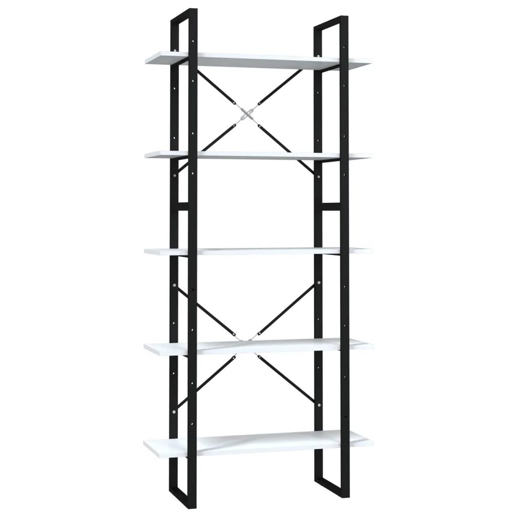 Libreria a 5 Ripiani Bianca 80x30x175 cm in Truciolato