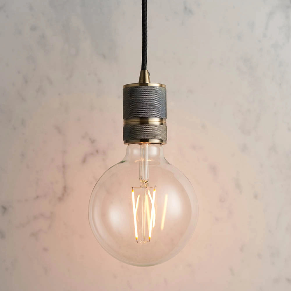 Lampada a sospensione loft ottone anticato E27 Endon