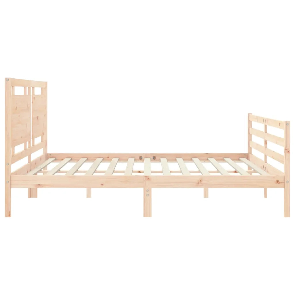 Giroletto con Testiera Super King Size-Struttura Letto in Legno Massello 627006