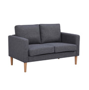 DIVANO A 2 POSTI RAMSAY CON GAMBE IN LEGNO DI COLORE GRIGIO SCURO