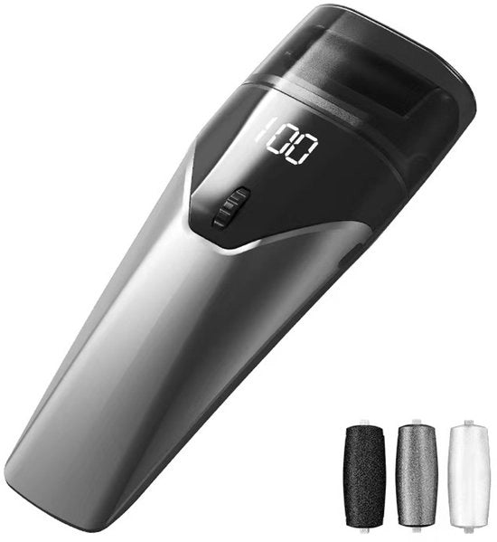 Pedicureset elettrico - Rimozione calli - Caricabile e impermeabile - Set di 3 accessori - Regolazione della velocità - Cura dei piedi