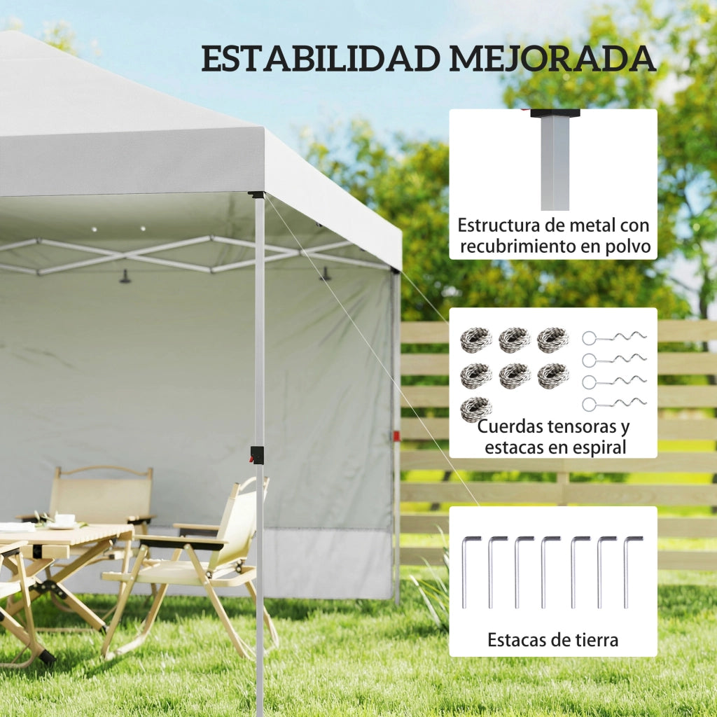 Tenda da giardino pieghevole 3x3 m ¨C zephmum ¨C bianco con pareti laterali UPF50+