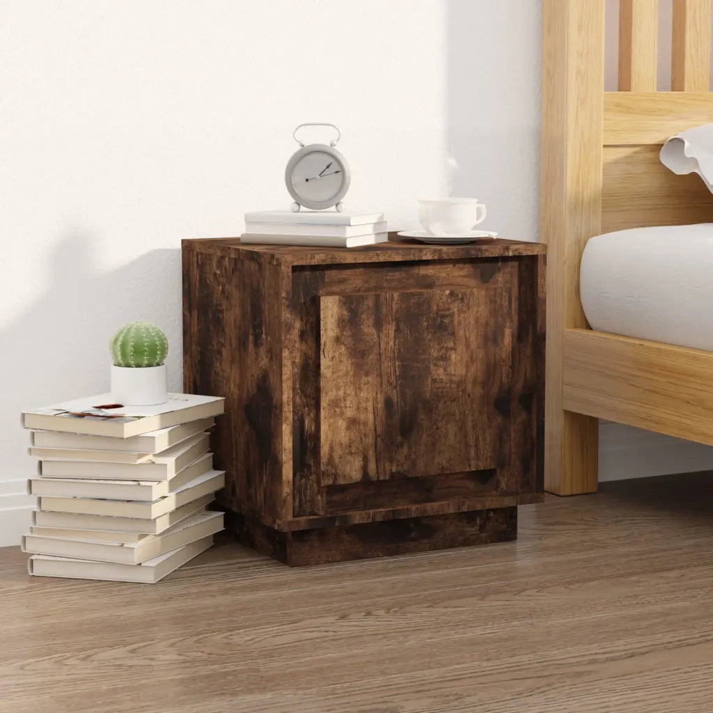 Comodini 2 pz Rovere Fumo 44x35x45 cm in Legno Multistrato 819847