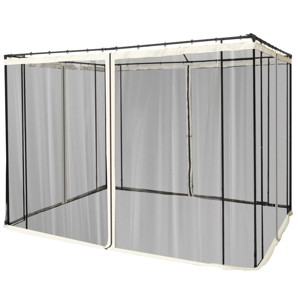 Pannelli Laterali con Zanzariera per Gazebo ¨C zephmum ¨C Nero 3x2 cm