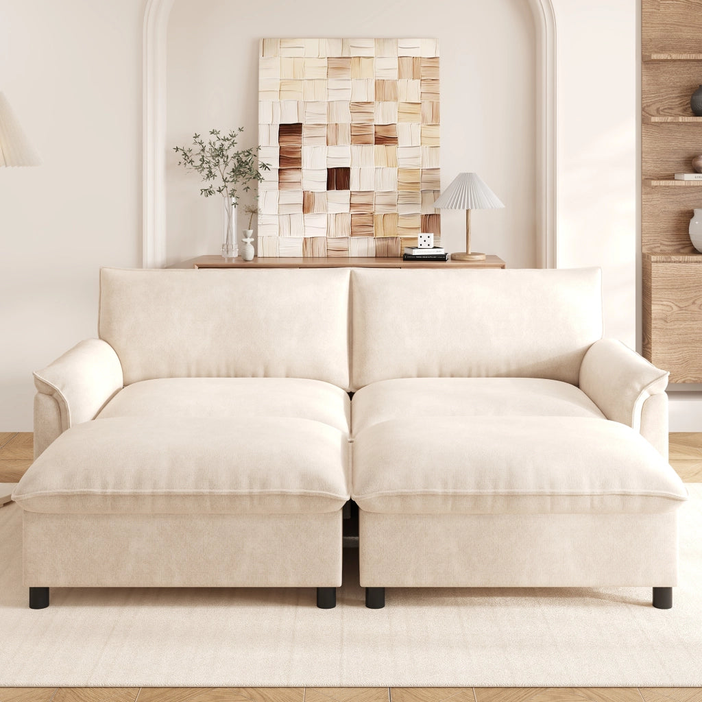 Divano Modulare con Contenitore; Beige