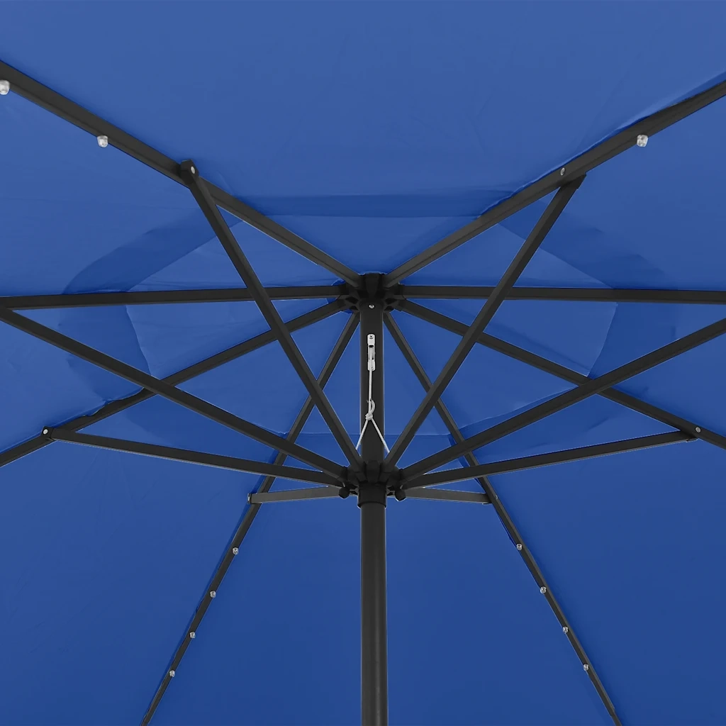 Ombrellone da Giardino con Luci LED 400 cm Azzurro 312537