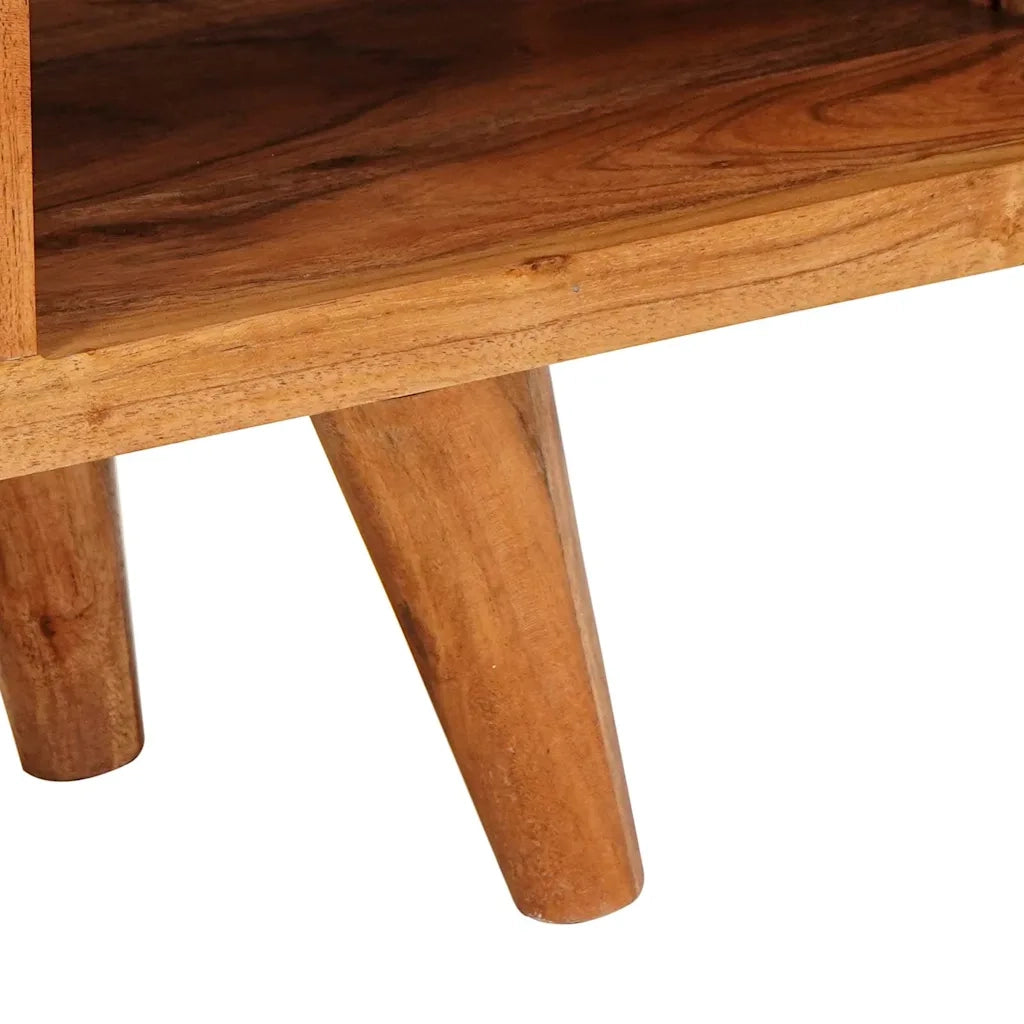 Mobile TV Marrone 110 x 30 x 40 cm Legno di Acacia Massello