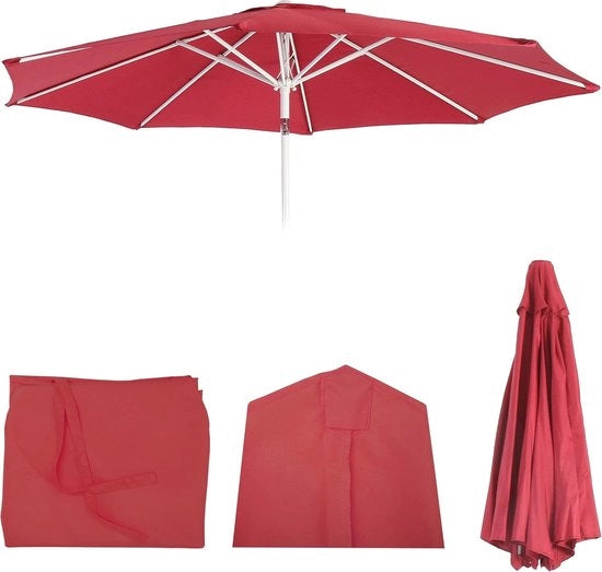 Ombrellone di Ricambio Ø 3m - Rosso, Impermeabile e Resistente alla Sporcizia, Adatto per Terrazza e Giardino