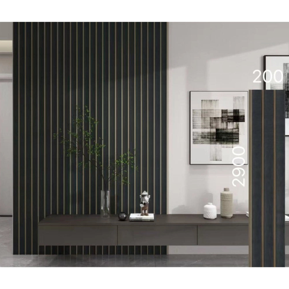 Trade Shop - Pannello Decorativo 3d Nero Con Inserti Oro 200x290 Cm Rivestimento Parete -