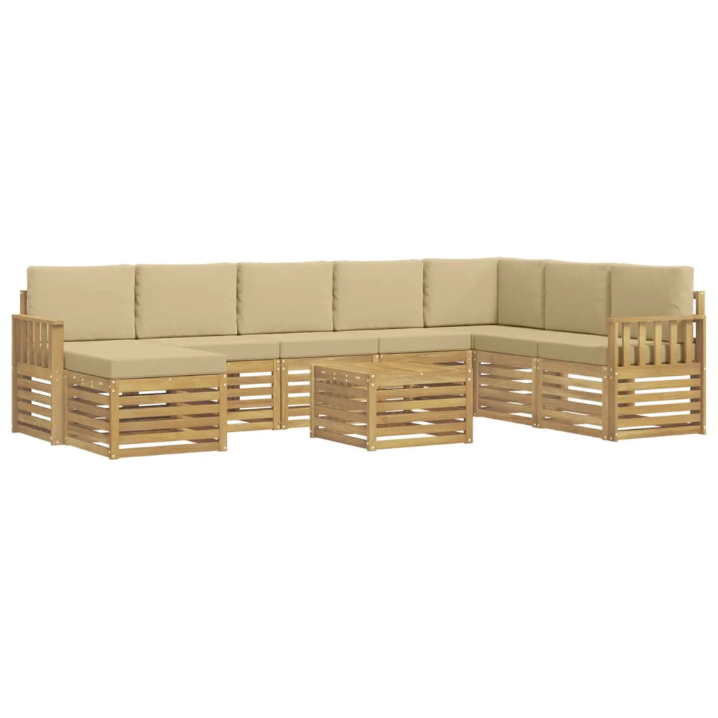 Set di divani da esterno 7 pcs Bianco e Beige 59 x 59 x 37 cm 3392348
