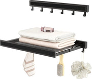 Wandmontato ripiegabile rack - Spazia risparmiando - 1 pezzo - Nero - Alluminio spaziale - 44 cm
