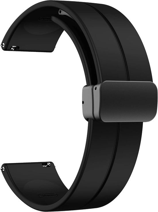 Orologio magnetico con chiusura rapida, cinturino sport in silicone morbido per uomo e donna, cinturino in silicone magnetico per sostituzione - nero