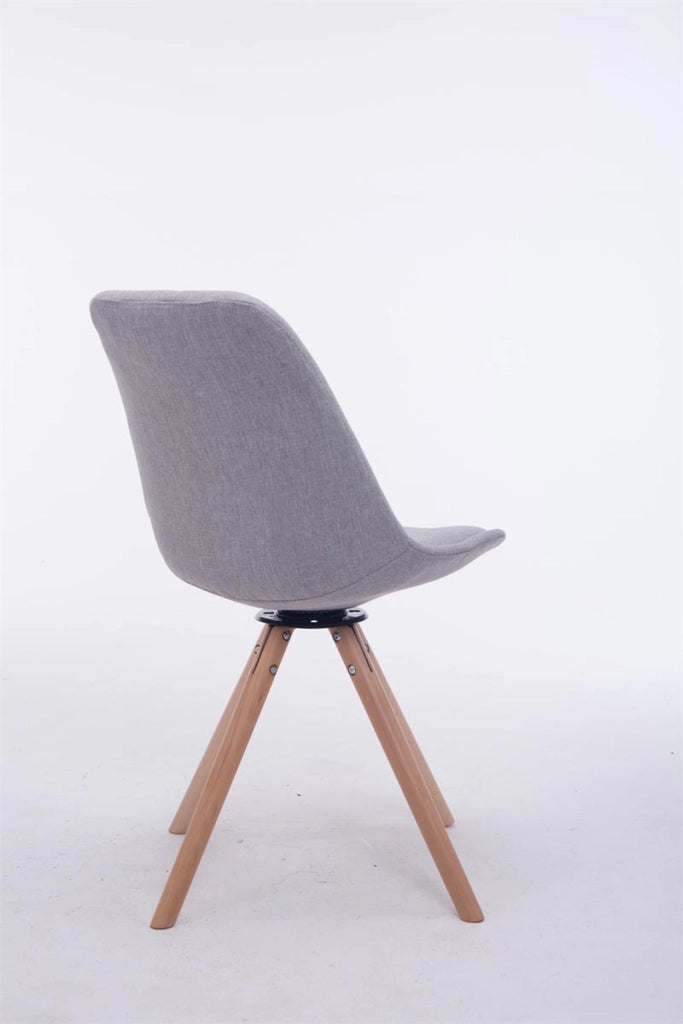 Sedia ospite Troyes Girevole Tessuto Rotondo grigio,natura
