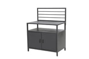 Modulo Componibile Ompagrill con Piano di Lavoro e Armadietto 100x61,5x130 cm in Alluminio Verniciato Nero