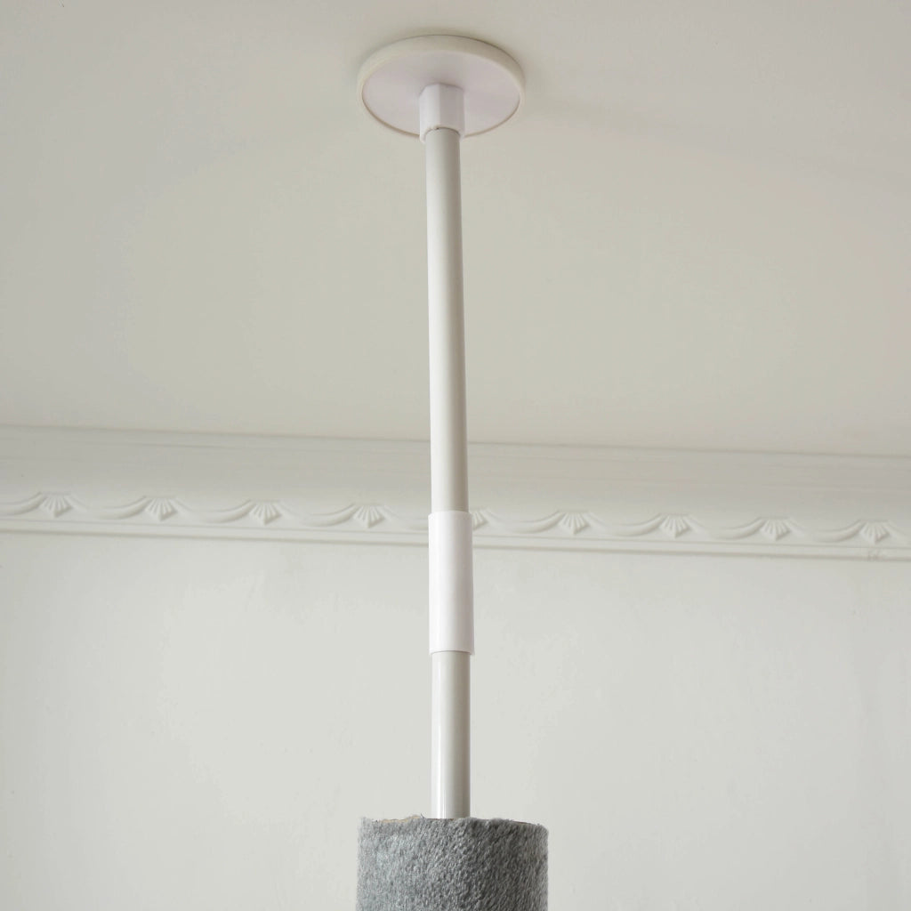 Albero tiragraffi per gatti con piattaforme, grotta e pali in sisal ¨C Zephmum ¨C Grigio chiaro, 255 cm