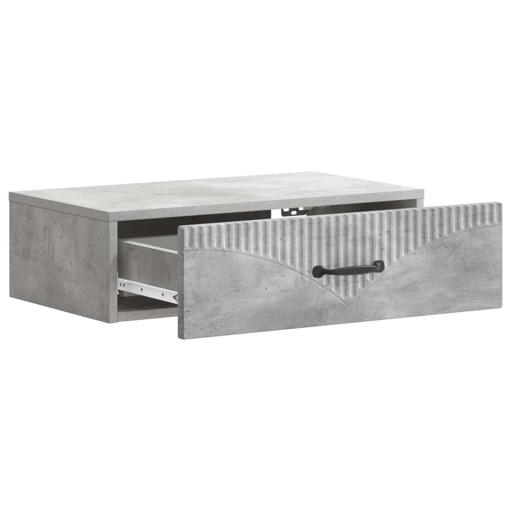 Tavolino da Parete Laterale Grigio Cemento 59 x 34,5 x 17 cm 898998