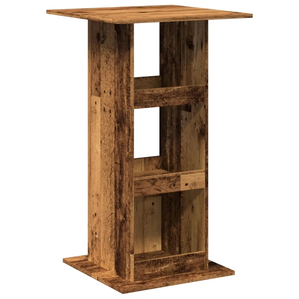 Tavolo Bar Portaoggetti Legno Antico 60x60x102cm in Multistrato