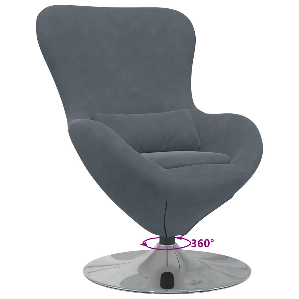 Divano Sedia-Poltrona uovo Grigio scuro Velluto