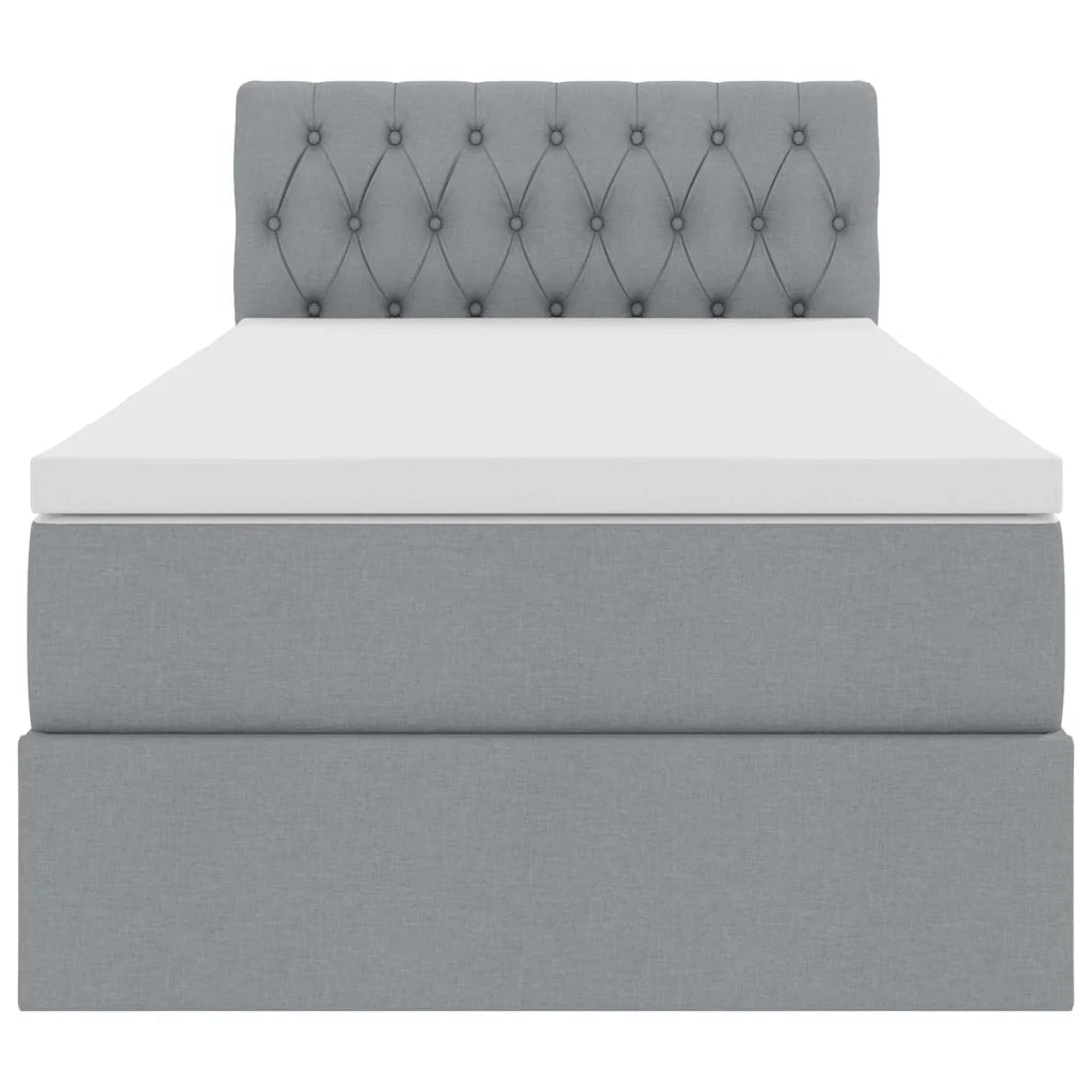 Letto con contenitore e materasso Grigio chiaro 90 x 190 cm