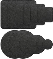 Set di 12 sottopiani per vasi, sottopiani per vetrina, sottopiani per vasi di fiori, sottopiani per bicchieri, sottopiani antiscivolo, termoresistenti, lavabili, Ø 4/6/8 pollici (rotondi e quadrati).