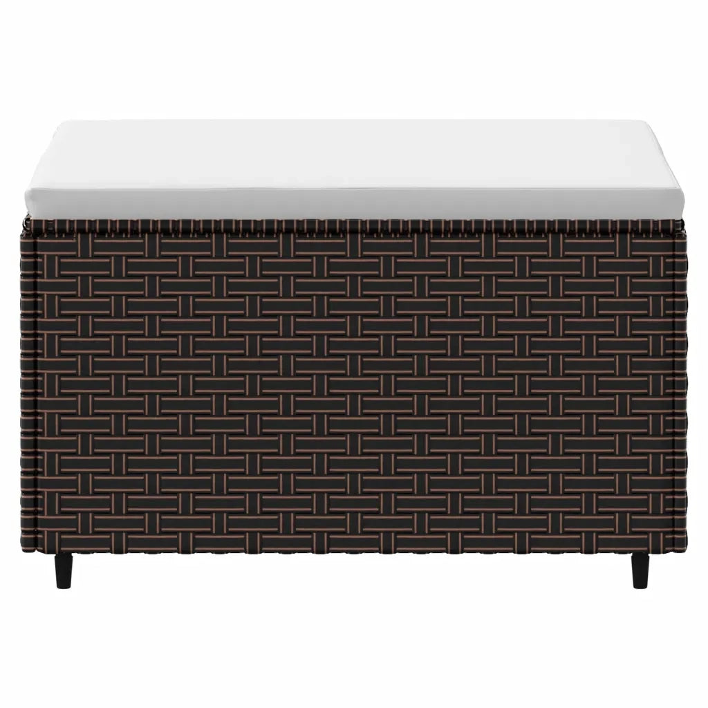Poggiapiedi da Giardino con Cuscino in Polyrattan Marrone CFW3408164