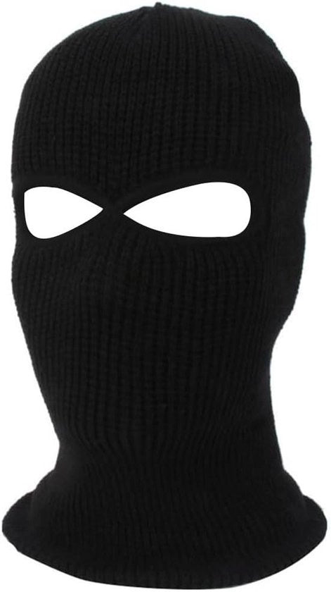 Maschera da Skimasker con 2 aperture - Nero M per sport invernali outdoor