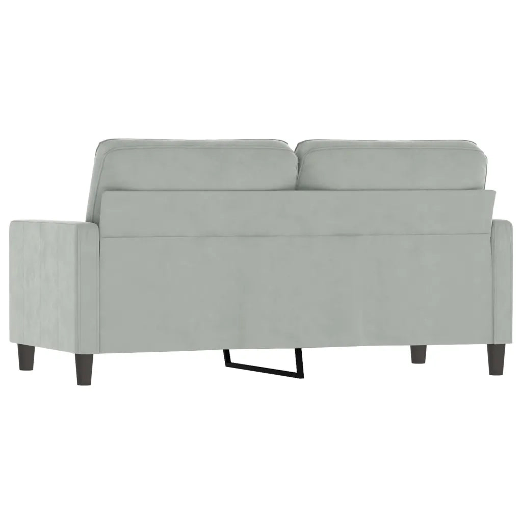 Divano | Divano da soggiorno | Sofa a 2 Posti Grigio Chiaro 140 cm in Velluto