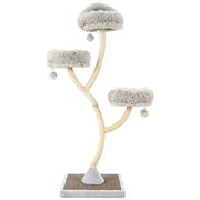 Albero per gatti alto 178cm con telaio in metallo pali e tavoletta tiragraffi in sisal, Torre per gatti Grigio-Alberi Tiragraffi