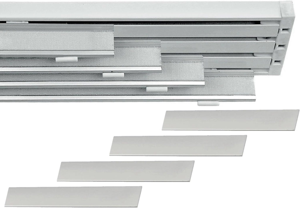 Bastone per Tende A Pannello Comando Manuale, Binario a 4 vie con portapannelli da 55 CM, Attacco Soffitto Lunghezza 210 CM
