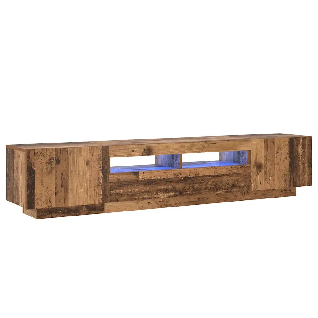 Mobile Porta TV con LED Legno Antico 200x35x40 cm Truciolato