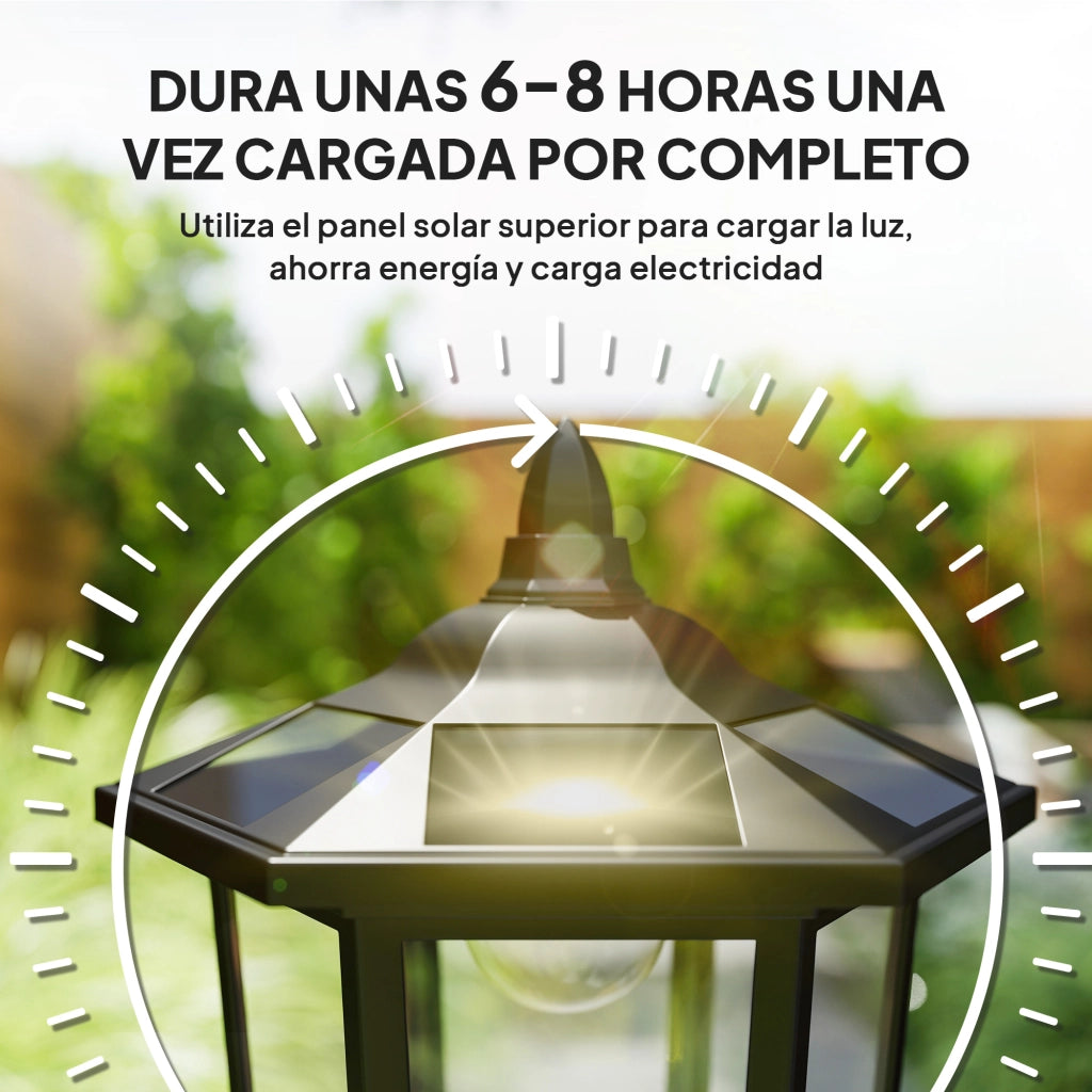 Lampada Solare da Giardino ¨C zephmum ¨C ?26.5x177cm Nero