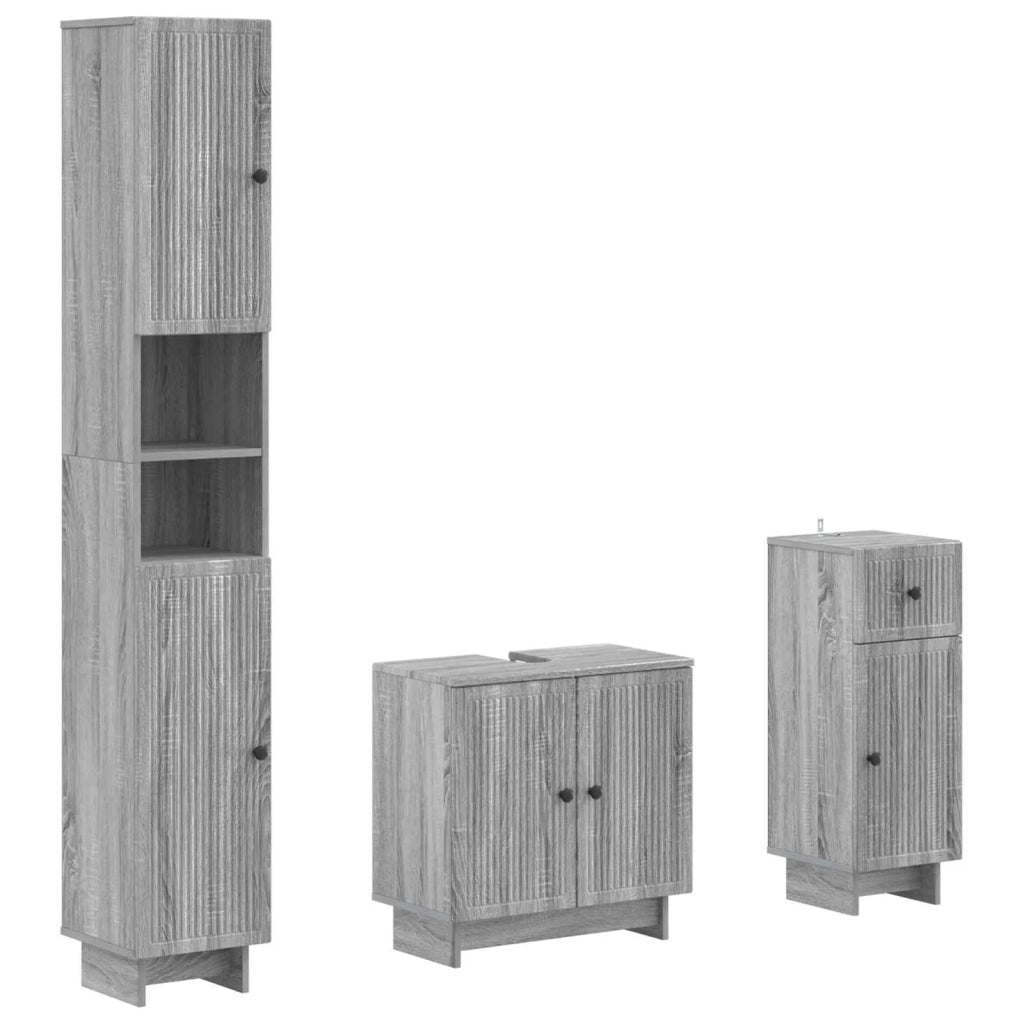 Set di armadietti da bagno in 3 pezzi EDE Legno ingegnerizzato 3417825
