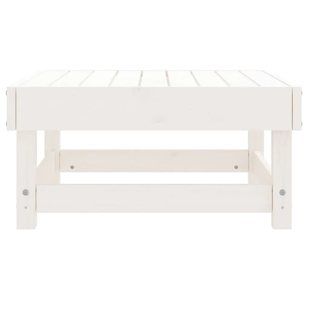 Poggiapiedi da Giardino Bianco in Legno Massello di Pino 825381