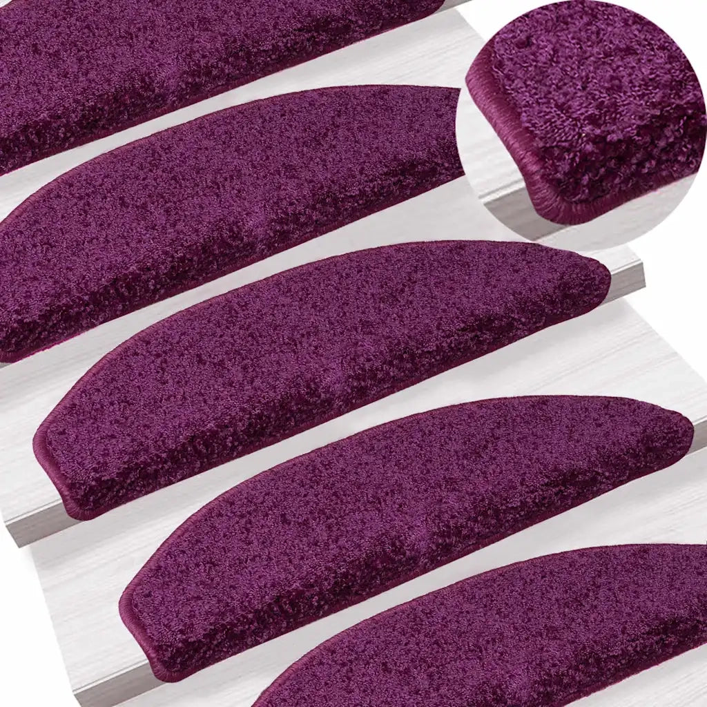 Tappetini per Scale 15 pz Viola 65x21x4 cm