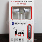 Trade Shop - Auricolare Bluetooth Cuffia Auricolare Senza Fili Bassi Potenti Stn-810 Vivavoce -