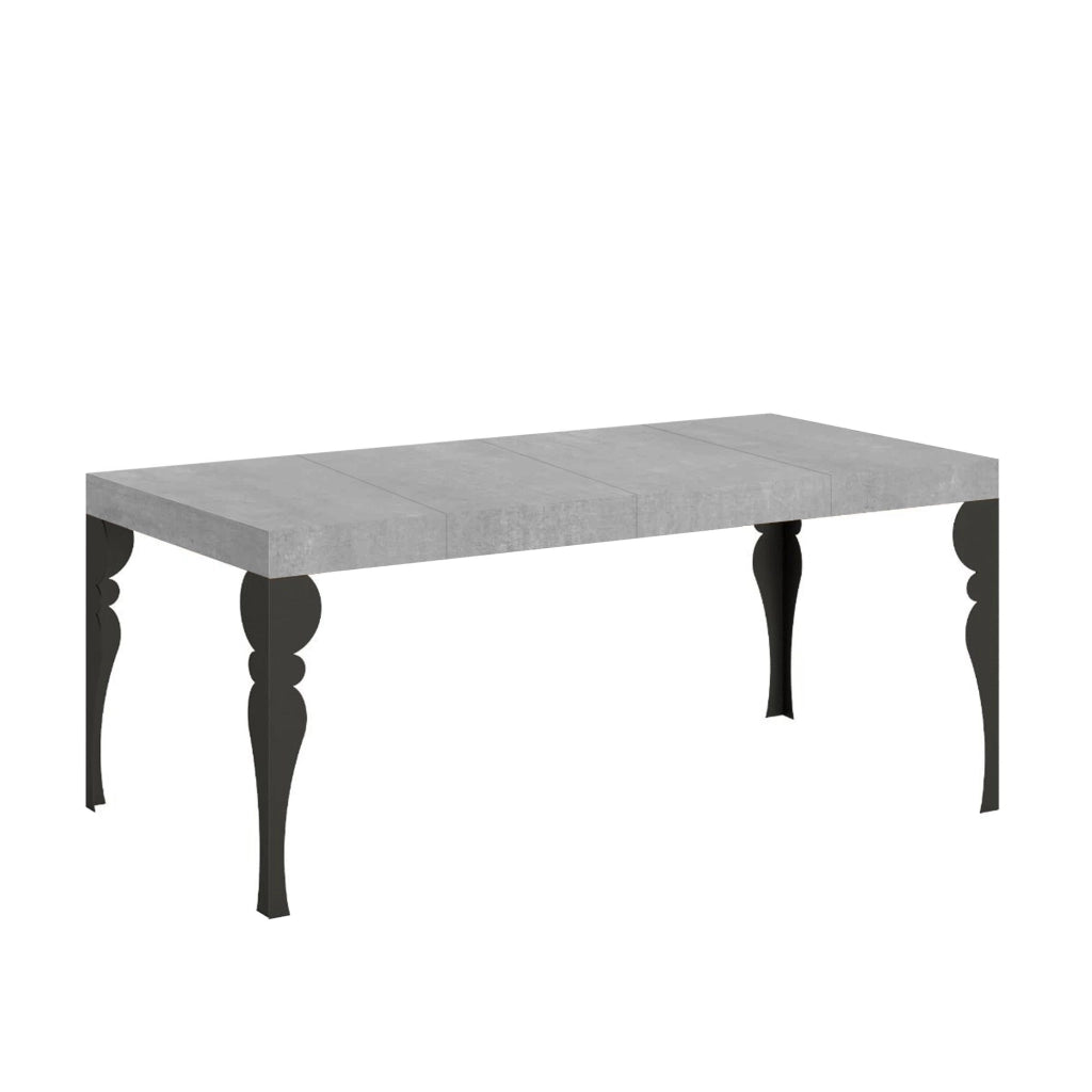 Tavolo allungabile 90x90/246 cm Paxor Premium Cemento telaio Antracite