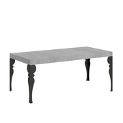 Tavolo allungabile 90x90/246 cm Paxor Premium Cemento telaio Antracite