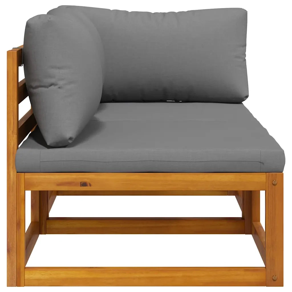 Set Divani da Giardino 2 pz con Cuscini Grigio Scuro in Acacia cod mxl 77448