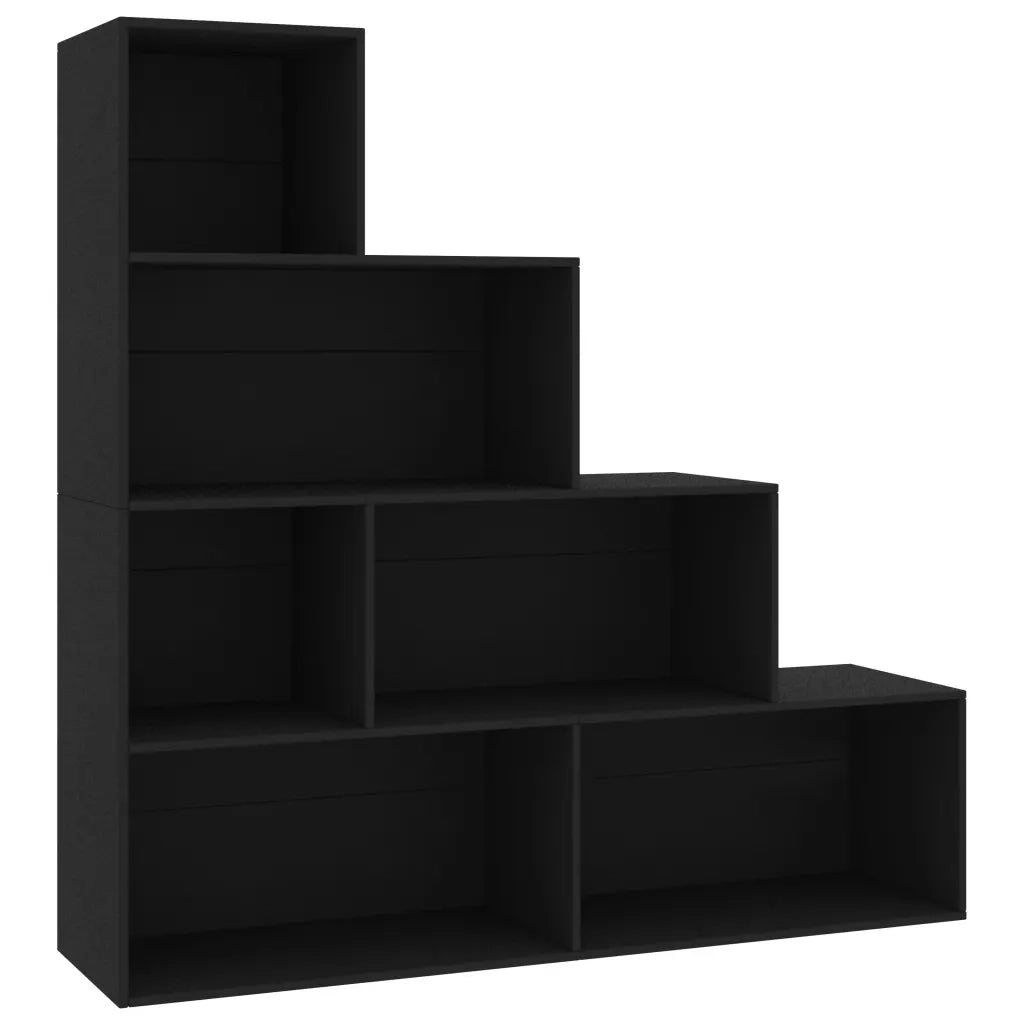 Libreria/Divisorio Nero 155x24x160 cm in Legno Multistrato 800658