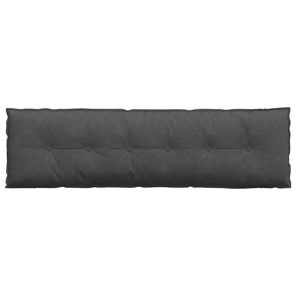 Cuscino per Schiena | Cuscino dorsale Grigio scuro 180 x 50 cm Tessuto in Cords