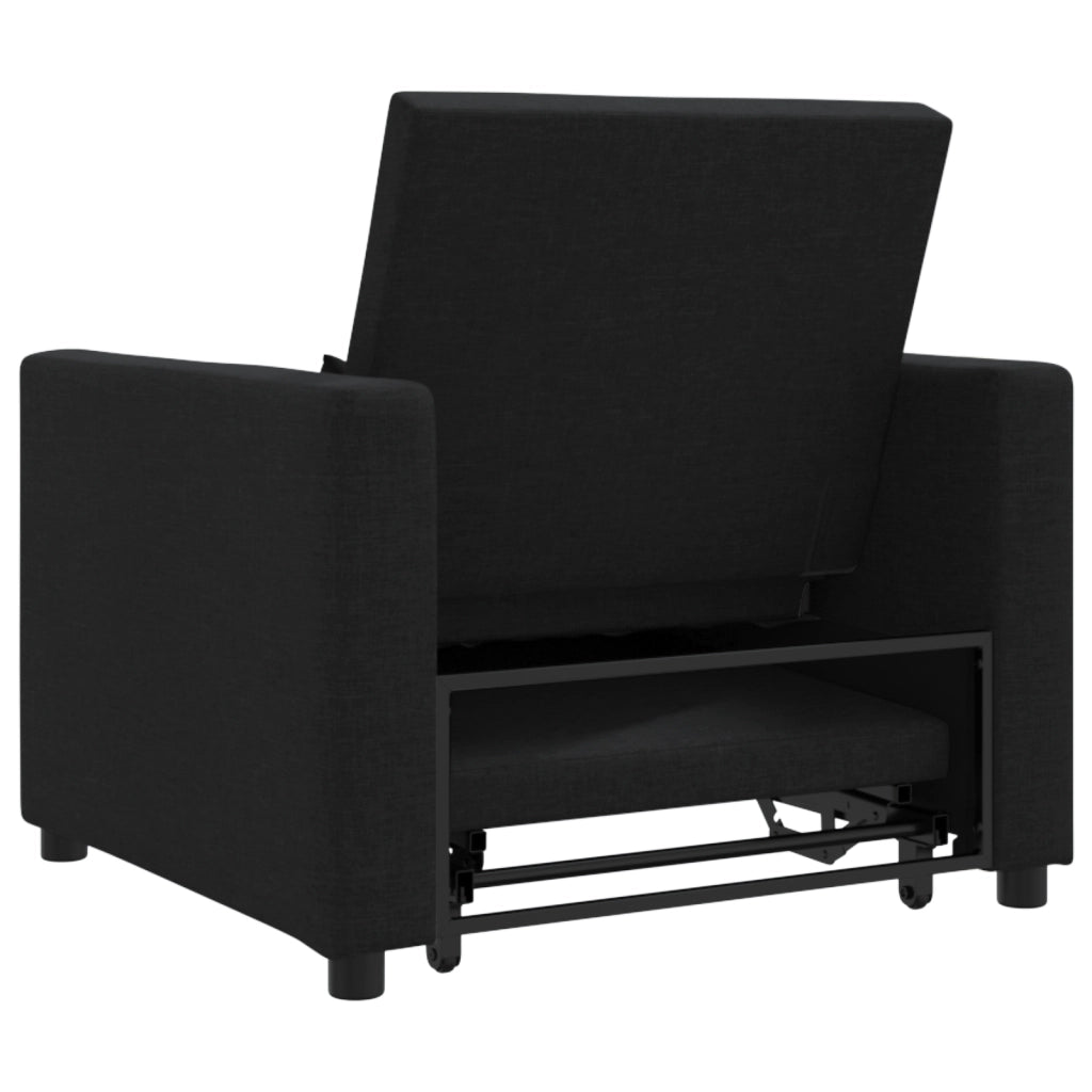 Divano letto singolo 3 in 1 Convertibile in tessuto nero