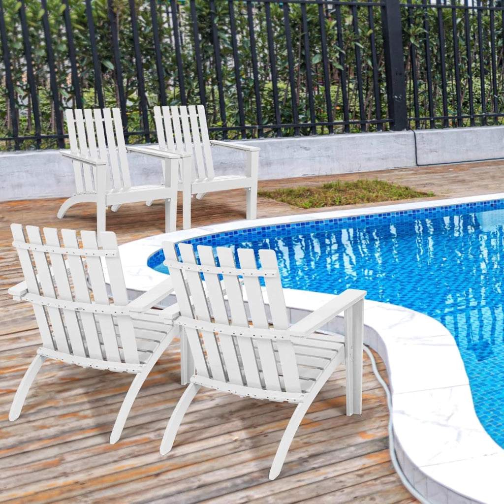 Sedia Adirondack da giardino esterno, poltrona Adirondack in legno di acacia, sedia esterna terrazza carico 160 kg, per giardino, balcone, piscina (nero)