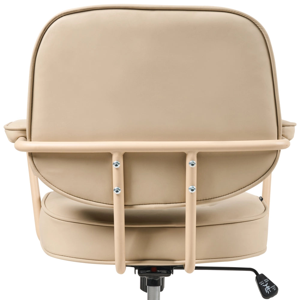 Sedia da ufficio in tessuto Struttura in metallo ecopelle Funzione girevole Altezza regolabile Mobili da ufficio Beige